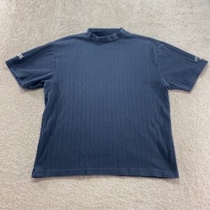 Callaway Golf Shirt Mens Medium Mock Neck Ribbed Cotton Spandex Short Sleeve
